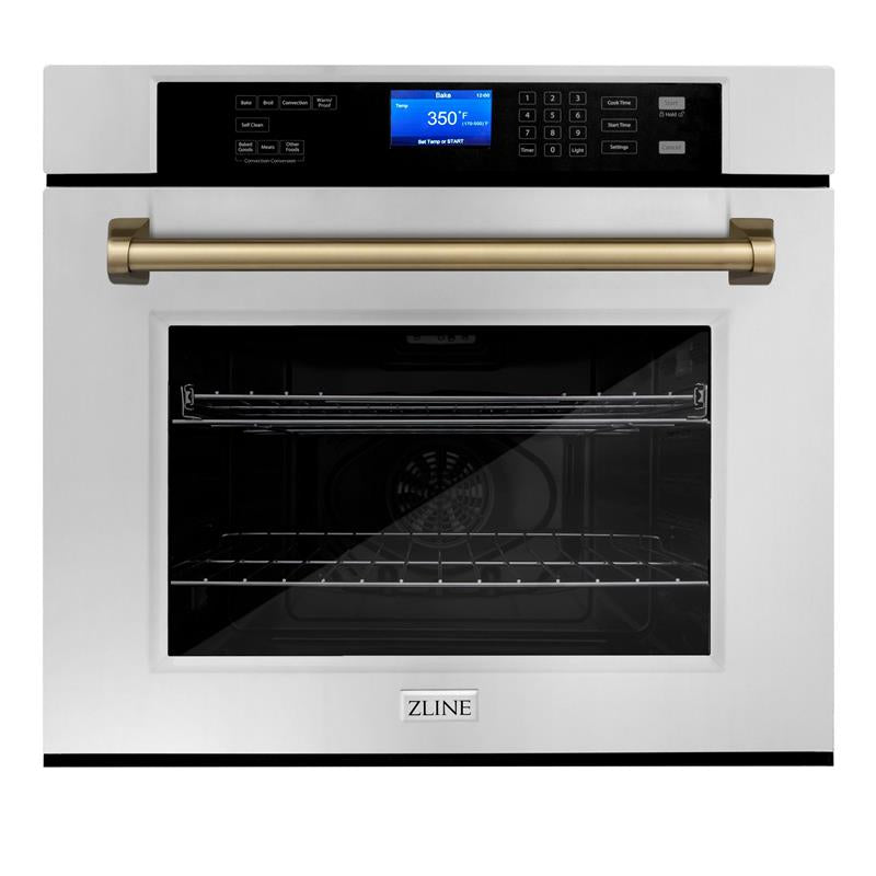 ZLINE 30" Autograph Edition Single Wall Oven with Self Clean and True Convection in Stainless Steel (AWSZ-30) [Color: Champagne Bronze] - (AWSZ30CB)