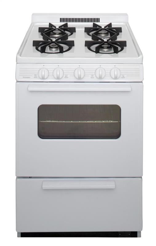 24 in. Freestanding Battery-Generated Spark Ignition Gas Range in White - (BJK5X0OP)