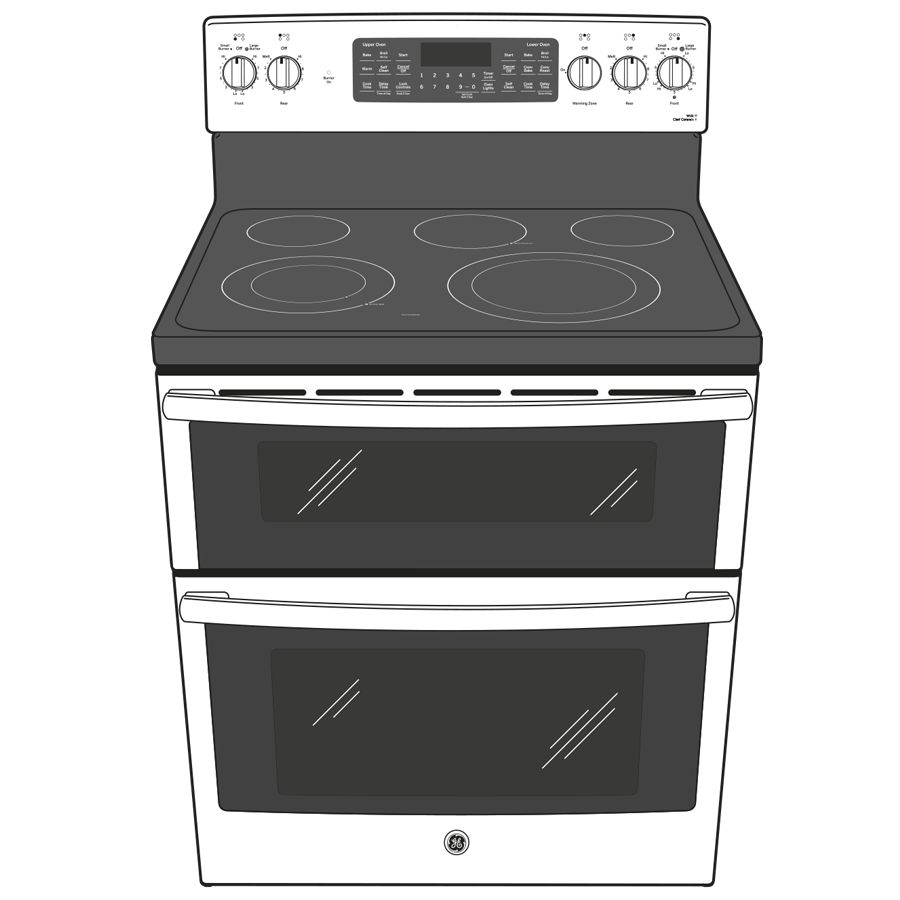 GE Profile(TM) 30" Smart Free-Standing Electric Double Oven Convection Range with No Preheat Air Fry - (PB965BPTS)