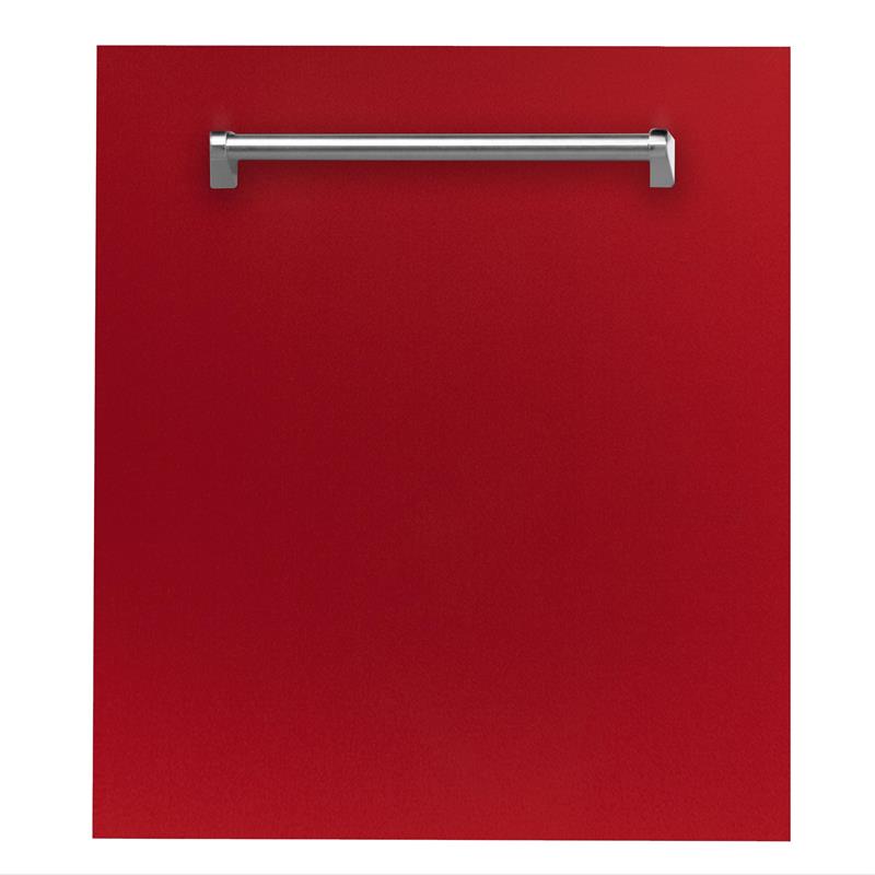 ZLINE 24 in. Top Control Dishwasher with Stainless Steel Tub and Traditional Style Handle, 52dBa (DW-24) [Color: Red Matte] - (DWRM24)