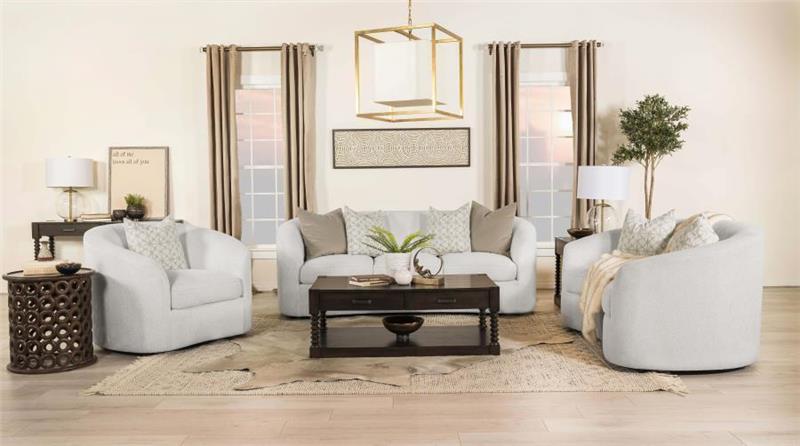Rainn 3-piece Upholstered Tight Back Living Room Set Latte - (509171S3)