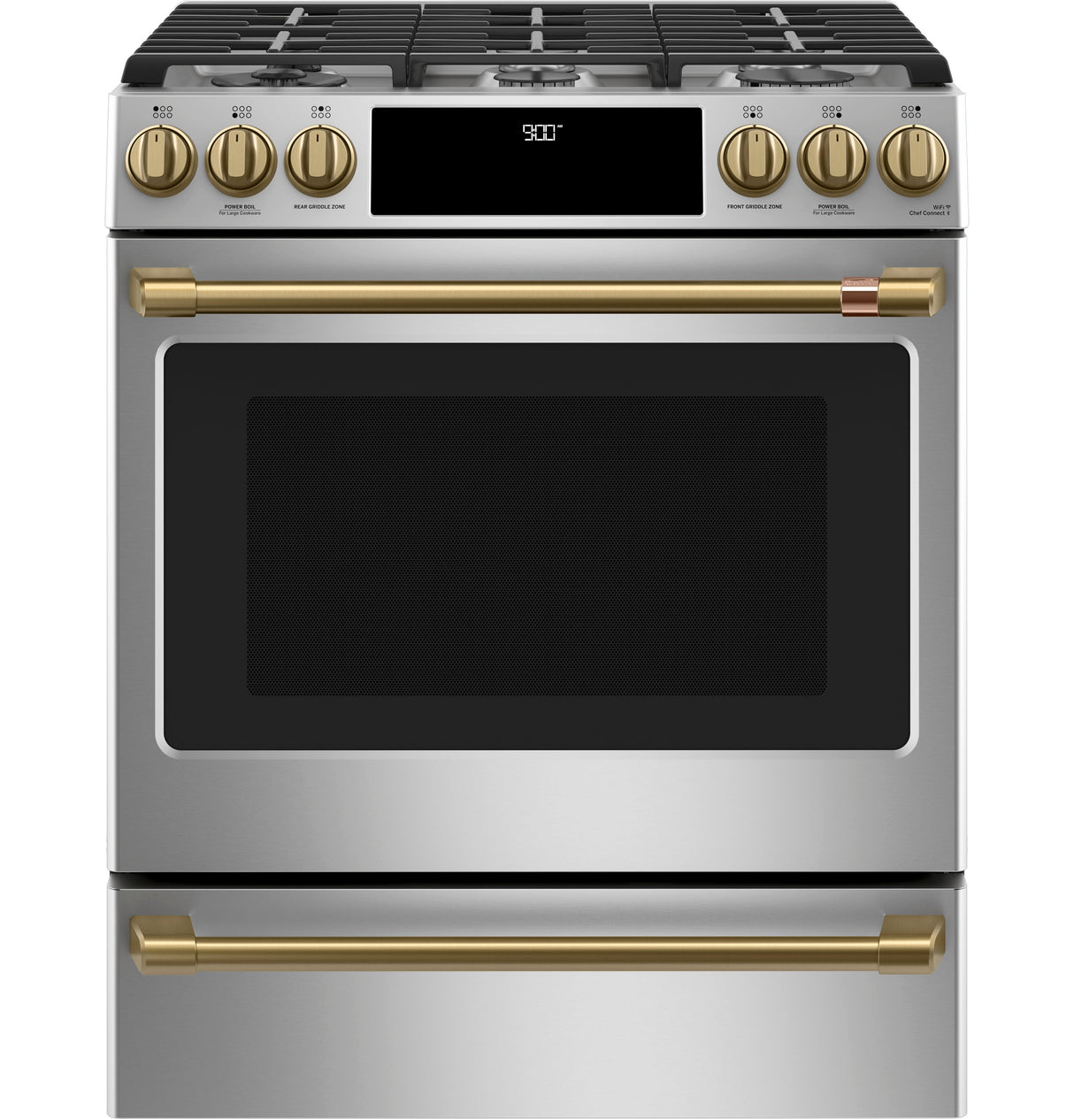 Caf(eback)(TM) 30" Smart Slide-In, Front-Control, Dual-Fuel Range with Warming Drawer - (C2S900P2MS1)