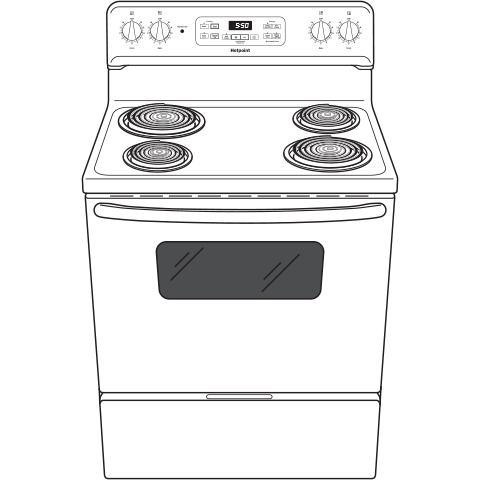 Hotpoint(R) 30" Free-Standing Standard Clean Electric Range - (RBS360DMWW)