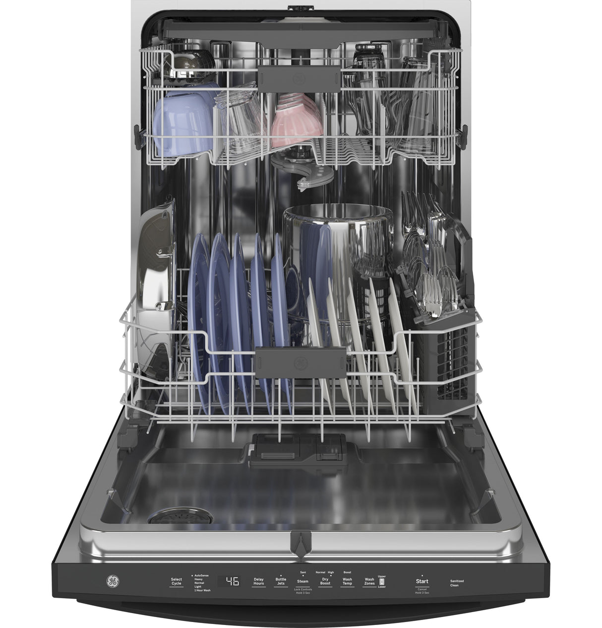 GE(R) ENERGY STAR(R) Top Control with Stainless Steel Interior Dishwasher with Sanitize Cycle & Dry Boost with Fan Assist - (GDT665SGNBB)