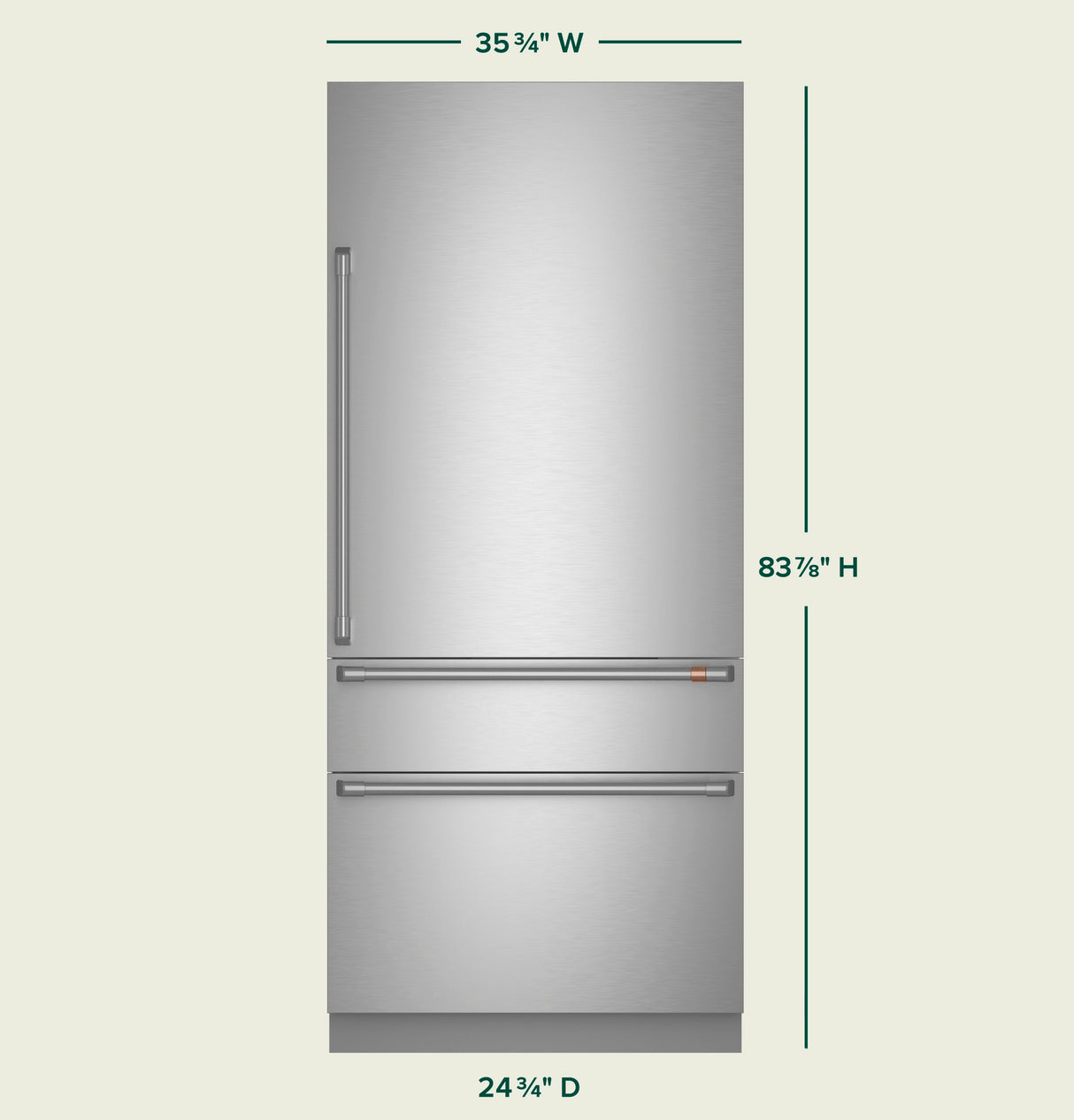 Caf(eback)(TM) 36" Integrated Bottom-Freezer Refrigerator - (CIC36RP2VS1)